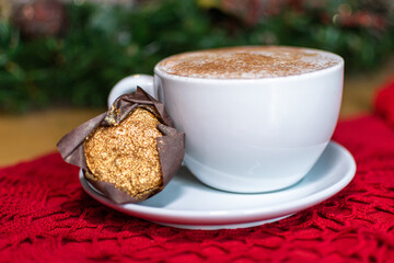cup of coffee with a muffin