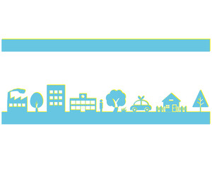 街並みのベクターイラスト　枠　フレーム