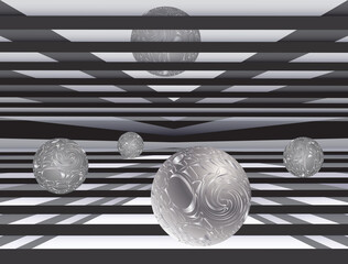 Abstract background. Monochromatic spheres with a gradien