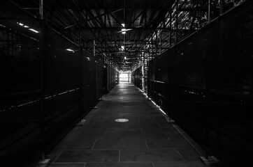 black and white walkway