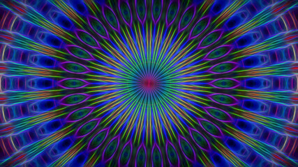 Abstract fractal multi-colored symmetrical background