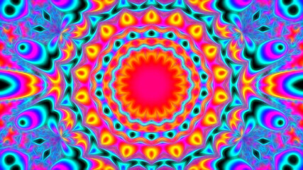 Abstract fractal multi-colored symmetrical background