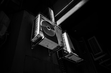 black and white air-conditioner 