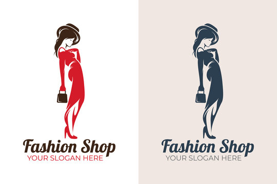 elegant fashion and beauty woman silhouette logo design