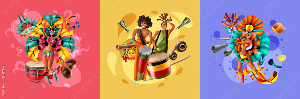 Wall mural Brazil Carnival Design Concept