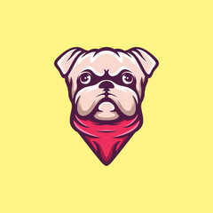 dog head logo design