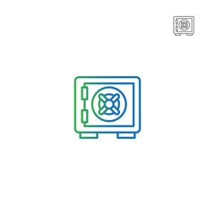 strong box gradient outline Icon. bank and financial vector illustration on white background