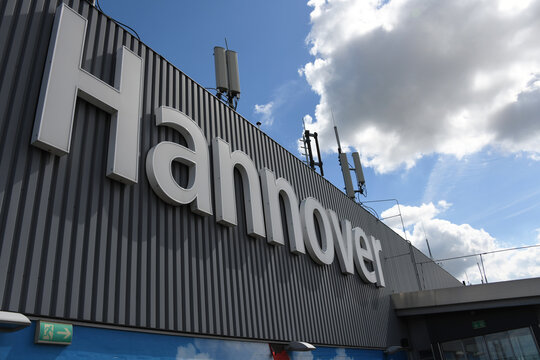Hanover, Lower Saxony, Germany - May 7, 2019: Facade of Hannover Airport in Hannover-Langenhagen, Germany - it is the ninth largest airport in Germany