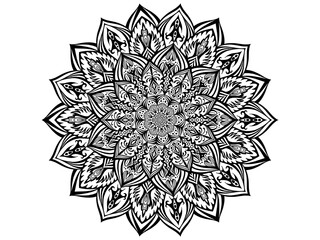 Flower Mandala. Vintage decorative elements. Oriental pattern, illustration. Islam, Arabic, Indian, moroccan,spain, turkish, pakistan, chinese, mystic, ottoman motifs.