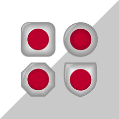 japan flag icons theme. isolated on a white background. can be used for websites and additional designs. vector 