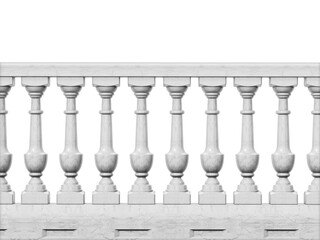 Fototapeta premium Balcony railing isolated on white background. 3D illustration