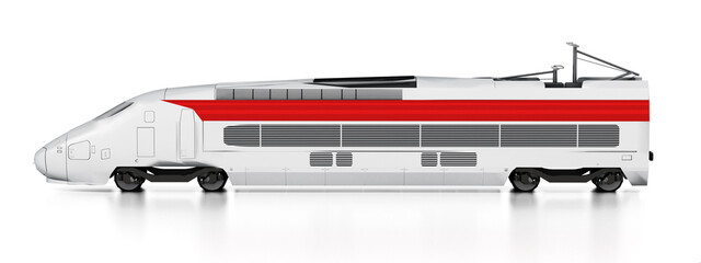 Electric train isolated on white background. 3D illustration