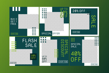 A collection of editable social media post template for online stores flash sale edition, very good for promoting a brand or product. Vector banner