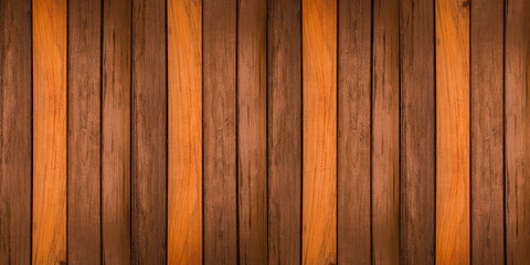 Fototapeta premium Dark wood texture is used for the background. Brown wood wall background