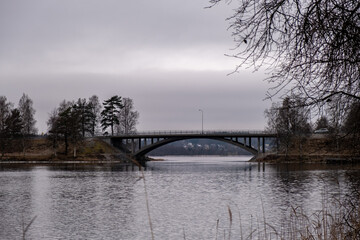 Fototapeta premium Bridge going over the water in Sweden