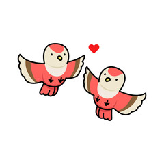 Cute couple bird in valentine day's theme