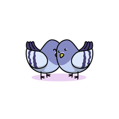 Cute couple bird in valentine day's theme