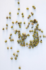 Mung beans isolated on white background