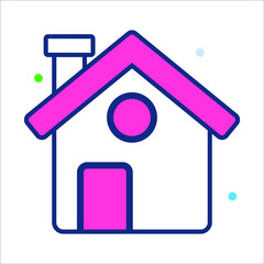 home icon, modern style Christmas and New Year line icon, Isolated winter holiday symbols