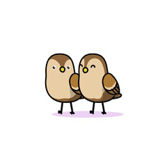 Cute couple bird in valentine day's theme