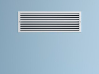 Ventilation grille and blue wall, 3d illustration - obrazy, fototapety, plakaty
