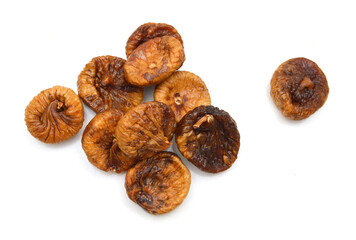 Dried figs on a white background
