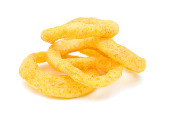 Onion rings isolated on white background