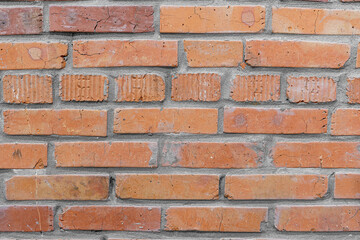 High resolution Red brick wall background. Middle texture
