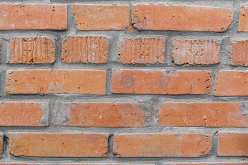 Naklejka premium High resolution Red brick wall background. Big texture