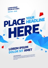 Layout design with abstract dynamic shapes. Vector illustration for poster, flyer or website design.