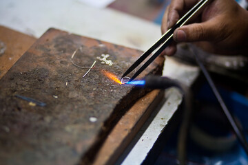 jewelry making close-up details of the production