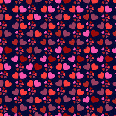 Seamless pattern with hearts for St. Valentine's Day