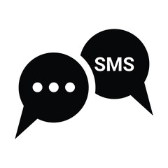 Bubble, talking, sms icon. Black color vector