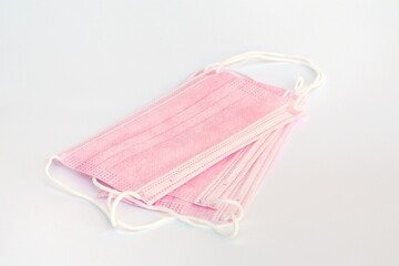 Medical mask on white background