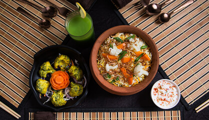 Assortment of Indian dishes for dinner and lunch, chinese,
Chicken ,mutton, vegetable