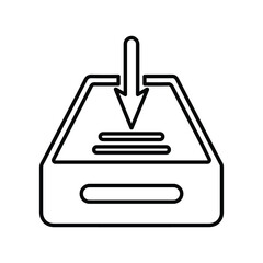 Application, browser, download outline icon. Line art design