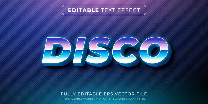Editable text effect in retro disco club style