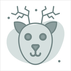 reindeer icon, modern style Christmas and New Year line icon, Isolated winter holiday symbols