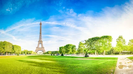 Tuinposter eiffel tour and Paris cityscape © neirfy