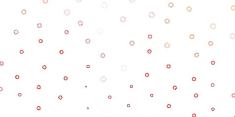 Light red, yellow vector backdrop with dots.