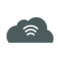 Cloud network, Wi-Fi zone icon. Gray color vector