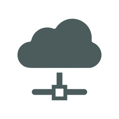 Cloud, network icon. Gray vector graphics