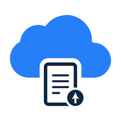 Cloud, document file icon. Editable vector isolated on a white background.