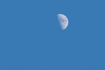 December 2020 crescent moon. Image of the moon against a blue sky taken in Southern California.