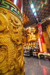 Interior of Thousand Buddha Temple or Chua Van Phat pagoda in District 5, Ho Chi Minh City, Vietnam