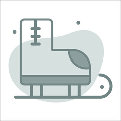 skating icon, modern style Christmas and New Year line icon, Isolated winter holiday symbols