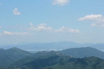 mountains and the beautiful blue sky