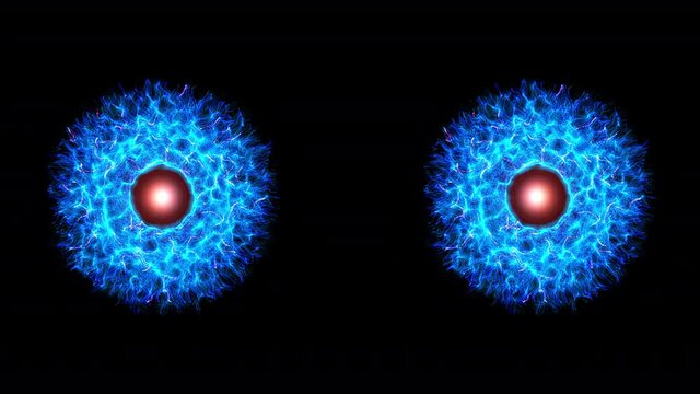 The blinking pupils in the eyes of a futuristic Artificial Intelligence cyborg.