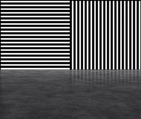 Glowing vertical and horizontal stripes. Abstract glowing background consisting of stripes. Glowing wall. 3D Render