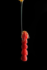 raspberries with honey